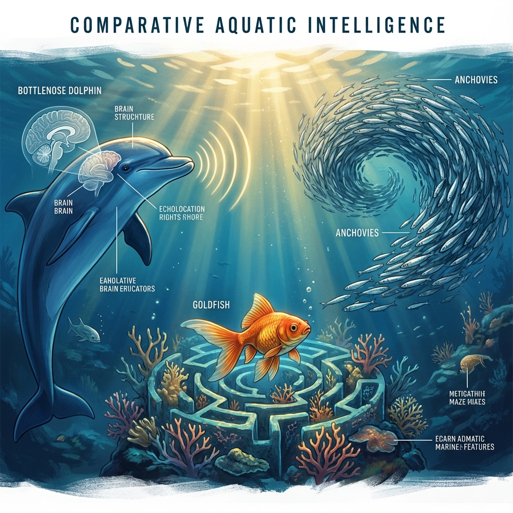 Yunus, Hamsi, Japon Balığı Zeka Karşılaştırması, Sucul Omurgalılarda Bilişsel Evrim ve Hafıza Mimarisi